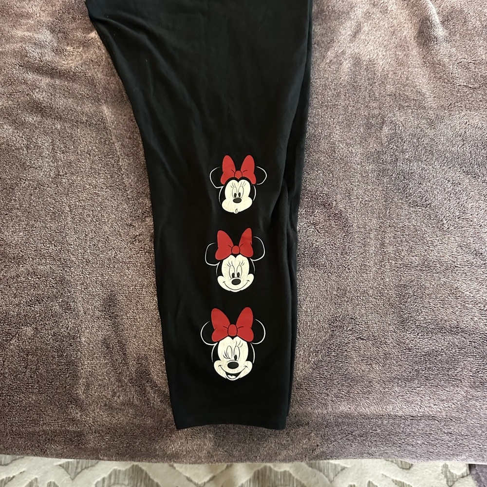 Torrid Disney Black Leggings with Minnie Mouse Faces